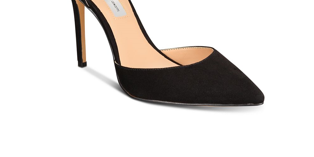 Sapatos femininos de bico fino com tecido Kallista da INC International Concepts - Preto, tamanho 8,5 M