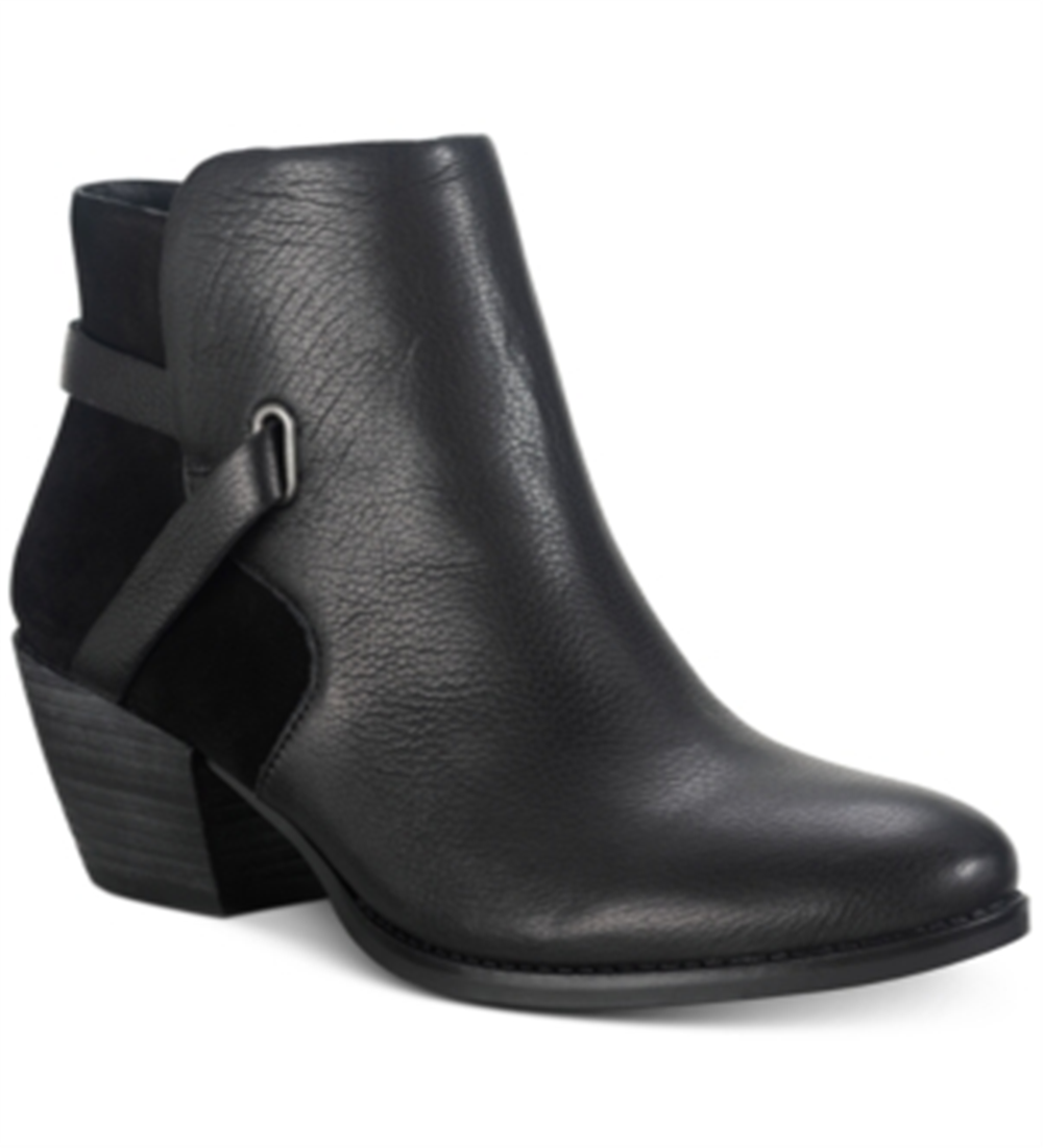 Botas de couro femininas American Rag Ashlyn Leather, pretas, tamanho 7 M