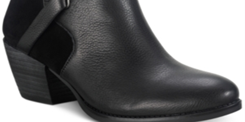 Botas de couro femininas American Rag Ashlyn Leather, pretas, tamanho 7 M