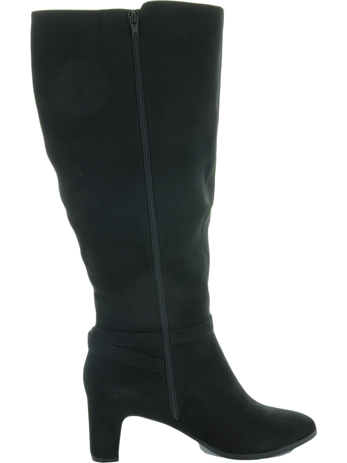 Botas de cano alto femininas Charter Club Palmaa de camurça sintética, pretas, tamanho 11 médio