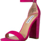 Sandálias femininas Steve Madden Carrson com tira no tornozelo, rosa, tamanho 9,5 M