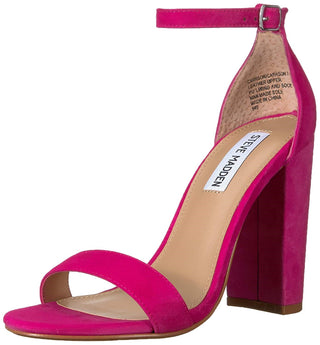 Sandálias femininas Steve Madden Carrson com tira no tornozelo, rosa, tamanho 9,5 M