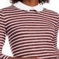 Blusa feminina listrada com camadas artificiais Maison Jules, vinho rubi, tamanho 2XL