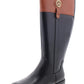 Botas de montaria femininas Tommy Hilfiger de cano alto, pretas, tamanho 9 MW