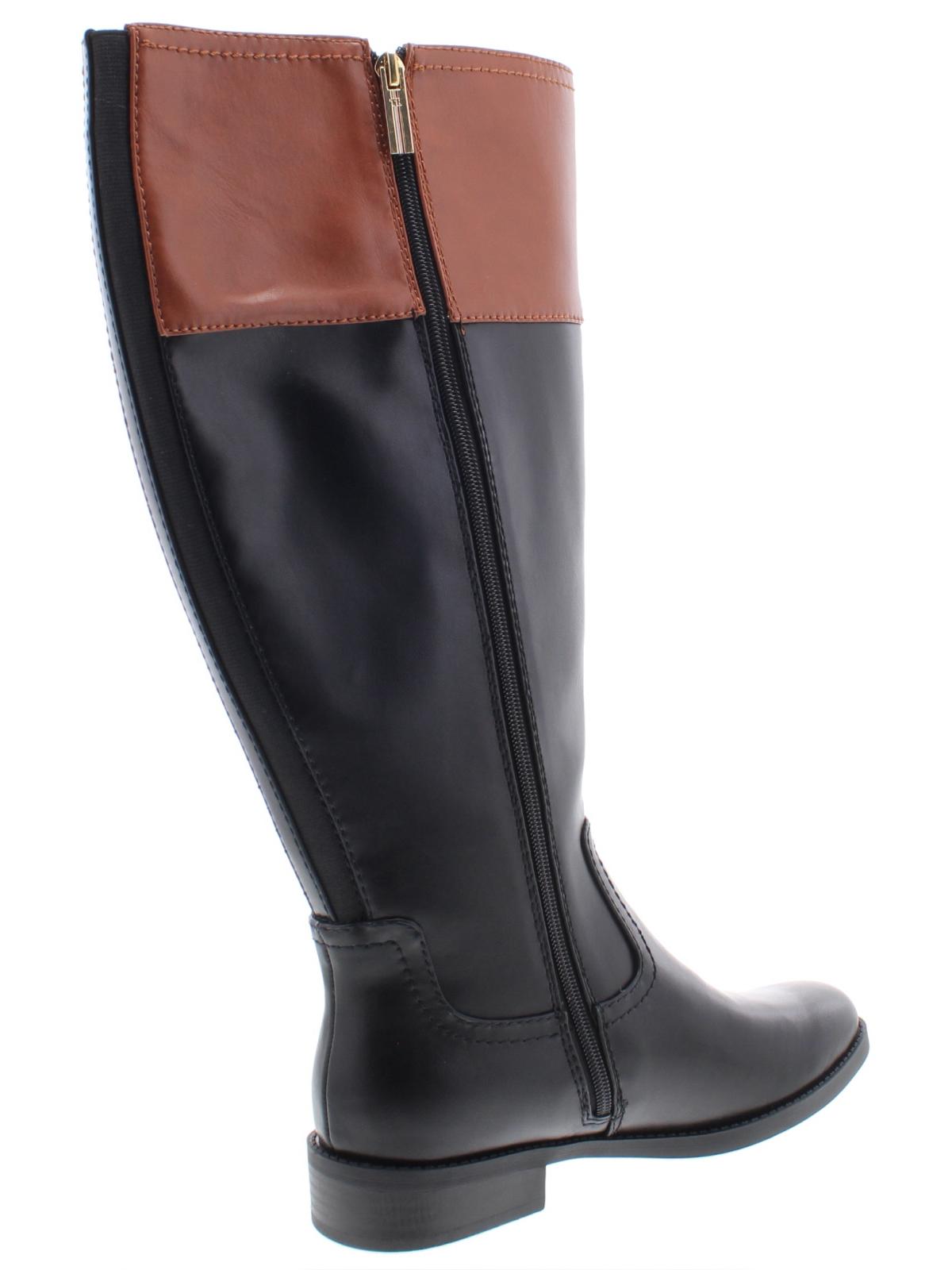 Botas de montaria femininas Tommy Hilfiger de cano alto, pretas, tamanho 9 MW