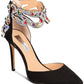 INC International Concepts Sapatos Femininos com Tira no Tornozelo Pretos Tamanho 9,5M