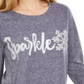 Moletom feminino com estampa Sparkle Graphic da Style &amp; Co, azul brilhante, tamanho XS