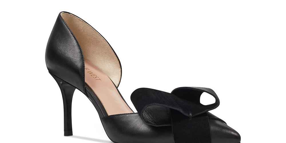 Sapato feminino Nine West Mcfally de couro, preto, tamanho 10 M