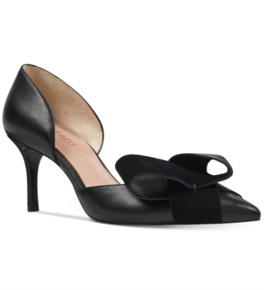 Sapato feminino Nine West Mcfally de couro, preto, tamanho 10 M