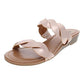 Sandálias femininas estilo &amp; co de couro sintético metálico rosa tamanho 8,5 M