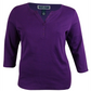 Blusa feminina estilo &amp; co com manga três quartos, preta, tamanho 0X