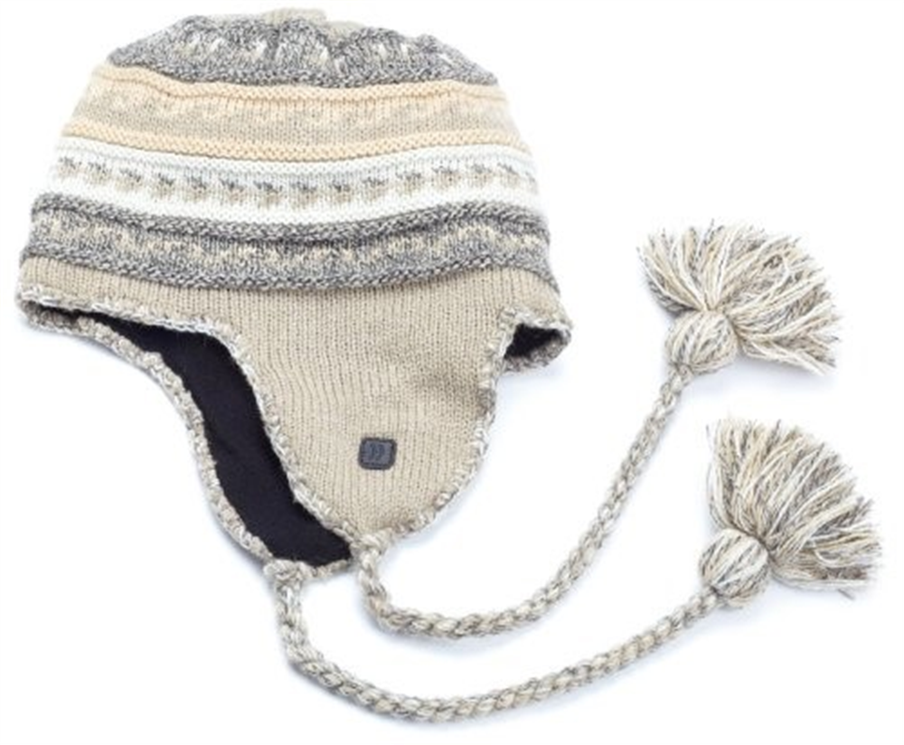 Chapéu de caçador de malha Fairisle acrílico masculino Isotoner, preto, tamanho único