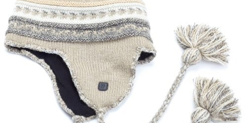 Chapéu de caçador de malha Fairisle acrílico masculino Isotoner, preto, tamanho único
