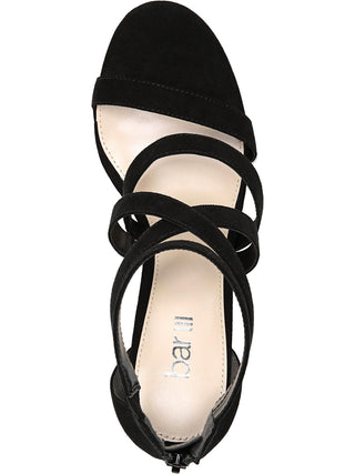 Sandálias femininas Bar III com tiras no tornozelo, acolchoadas, Blythe, bico redondo, salto bloco, zíper, tamanho 9,5 m