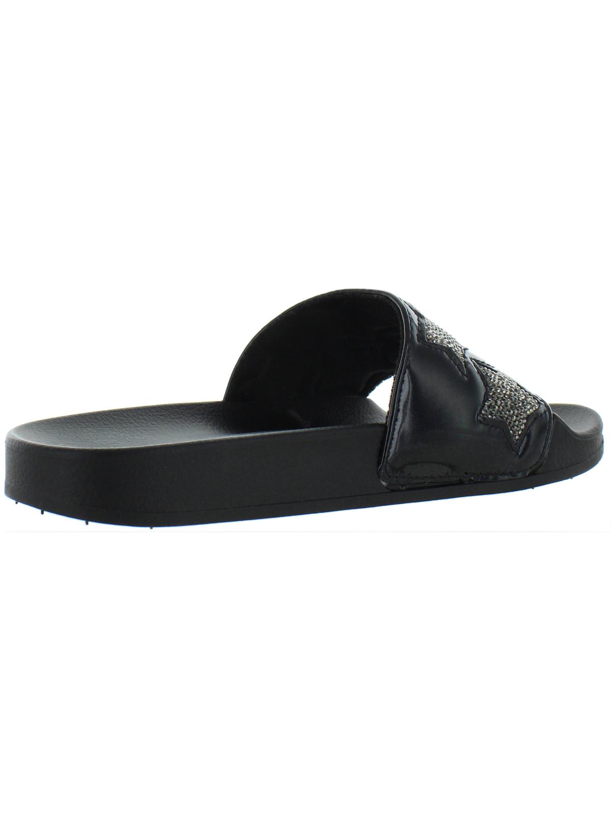 Sandálias femininas Kenneth Cole Reaction Pool Splash casuais com strass, pretas, tamanho 9 M