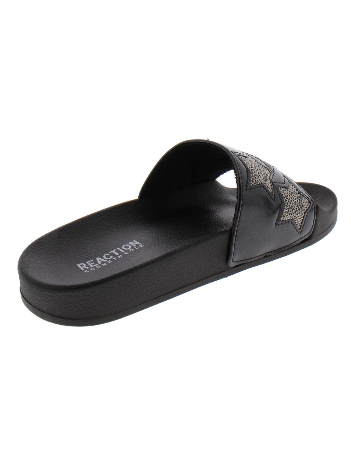 Sandálias femininas Kenneth Cole Reaction Pool Splash casuais com strass, pretas, tamanho 9 M