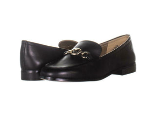Mocassim de couro Lehain feminino Bandolino com bico redondo, preto, tamanho 6 M