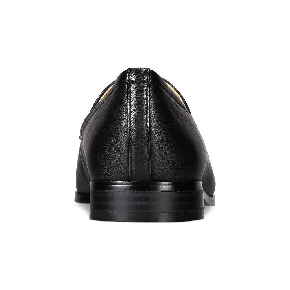 Mocassim de couro Lehain feminino Bandolino com bico redondo, preto, tamanho 6 M