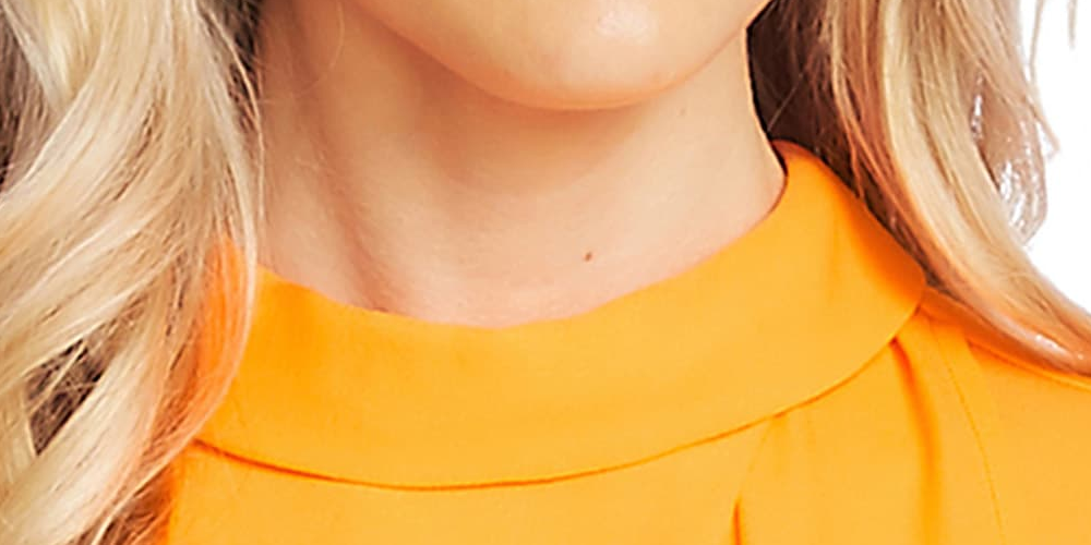 Vince Camuto Blusa Rumple Georgette Feminina Laranja Tamanho P