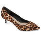 Kenneth Cole Reaction Feminino Leopard Print Morgan Bico Fino Salto Baixo Salto Baixo Marrom Tamanho 7,5 M