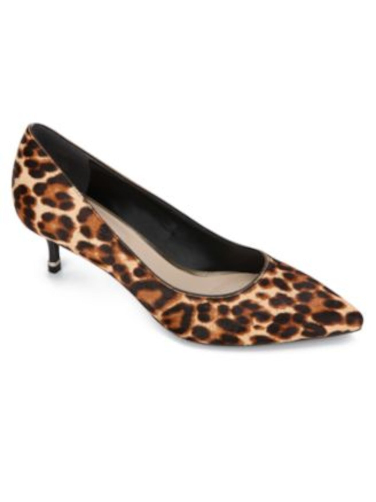 Kenneth Cole Reaction Feminino Leopard Print Morgan Bico Fino Salto Baixo Salto Baixo Marrom Tamanho 7,5 M