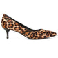 Kenneth Cole Reaction Feminino Leopard Print Morgan Bico Fino Salto Baixo Salto Baixo Marrom Tamanho 7,5 M
