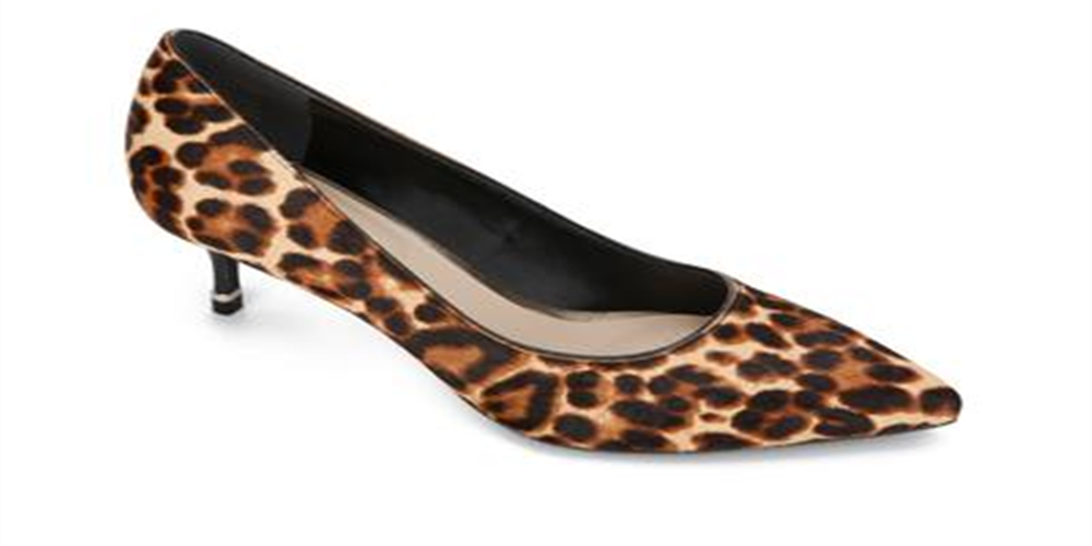 Kenneth Cole Reaction Feminino Leopard Print Morgan Bico Fino Salto Baixo Salto Baixo Marrom Tamanho 7,5 M