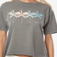 Camiseta com estampa gráfica O'Neill Juniors Cotton Broadway Palm, cinza, tamanho pequeno
