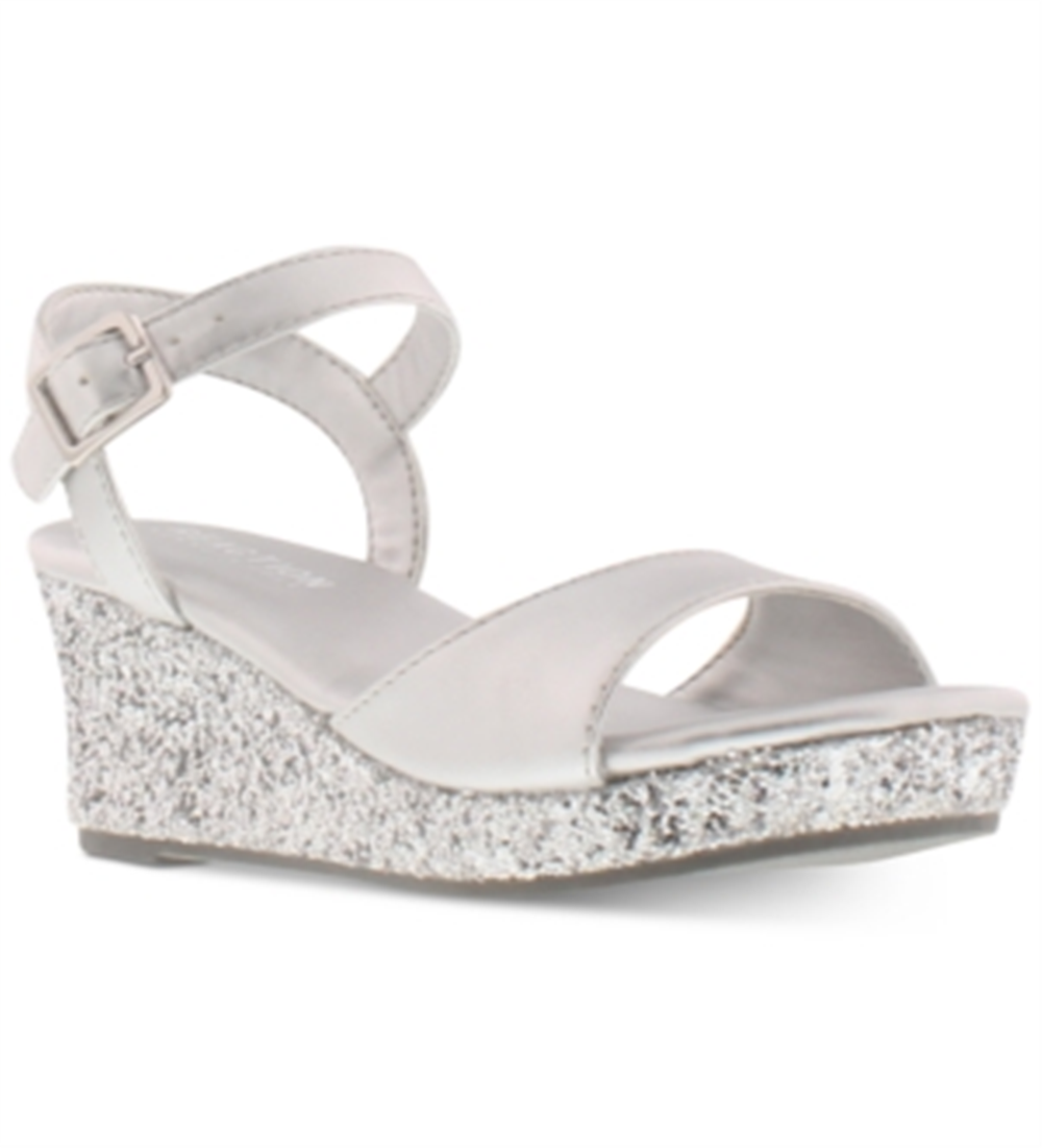 Sandálias Kenneth Cole Little &amp; Big Girls Reed Glamour Cinza Tamanho 3 M