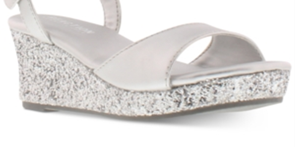Sandálias Kenneth Cole Little &amp; Big Girls Reed Glamour Cinza Tamanho 3 M