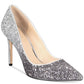 Sapatos femininos Jewel Badgley Mischka Malta bico fino prateados tamanho 9 M
