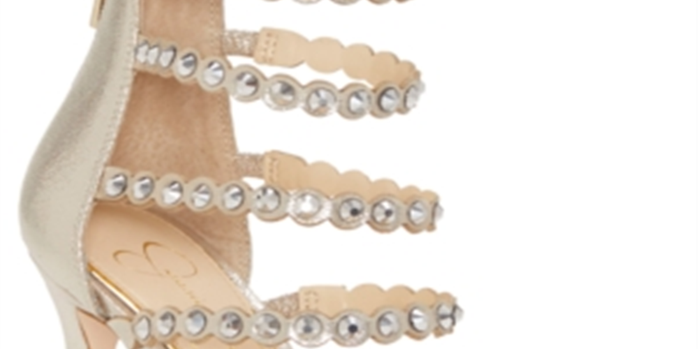 Jessica Simpson Jezalynn Fabric Open Toe Special Sandal Feminino Dourado - Tamanho 6 M