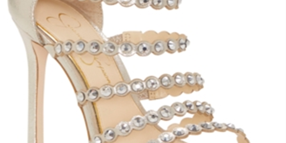 Jessica Simpson Jezalynn Fabric Open Toe Special Sandal Feminino Dourado - Tamanho 6 M