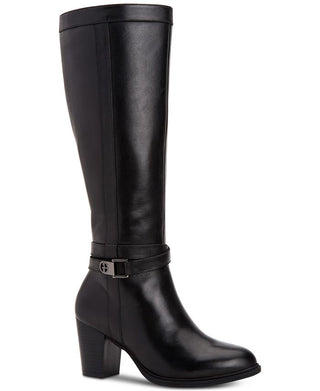 Giani Bernini Women's Rozario Leather Almond Toe Knee High Black Size 8W-WC