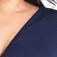 Vestido feminino plus size City Chic com fenda azul marinho tamanho 18W