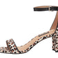 Sandália feminina Nine West Pruce com salto bloco, multi bege, tamanho 1