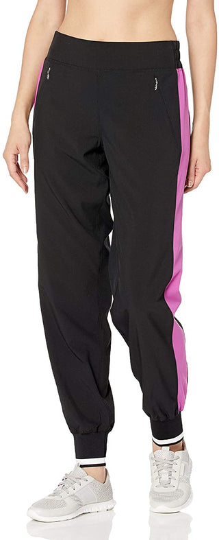 Calça jogger feminina Calvin Klein Performance Colorblocked preta, tamanho médio