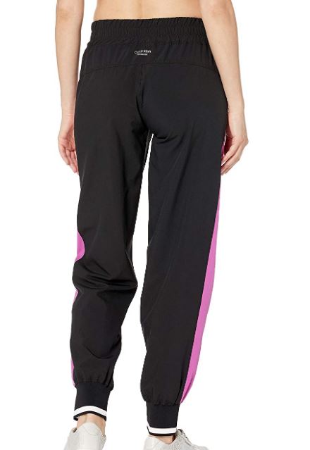 Calça jogger feminina Calvin Klein Performance Colorblocked preta, tamanho médio