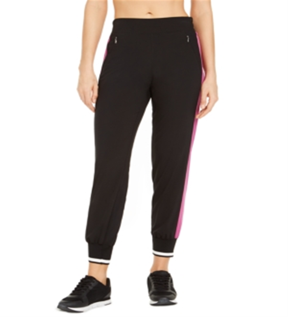 Calça jogger feminina Calvin Klein Performance Colorblocked preta, tamanho médio