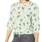 1.STATE Blusa feminina com estampa floral e renda embutida, marfim, vários tamanhos, pequena