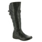 Botas femininas Easy Street Tess Plus de couro, bico fechado, cano médio, pretas, tamanho 6,5 m