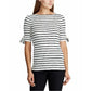 Blusa feminina listrada com decote canoa e manga comprida, tamanho XL, da Lauren Ralph Lauren