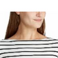 Blusa feminina listrada com decote canoa e manga comprida, tamanho XL, da Lauren Ralph Lauren