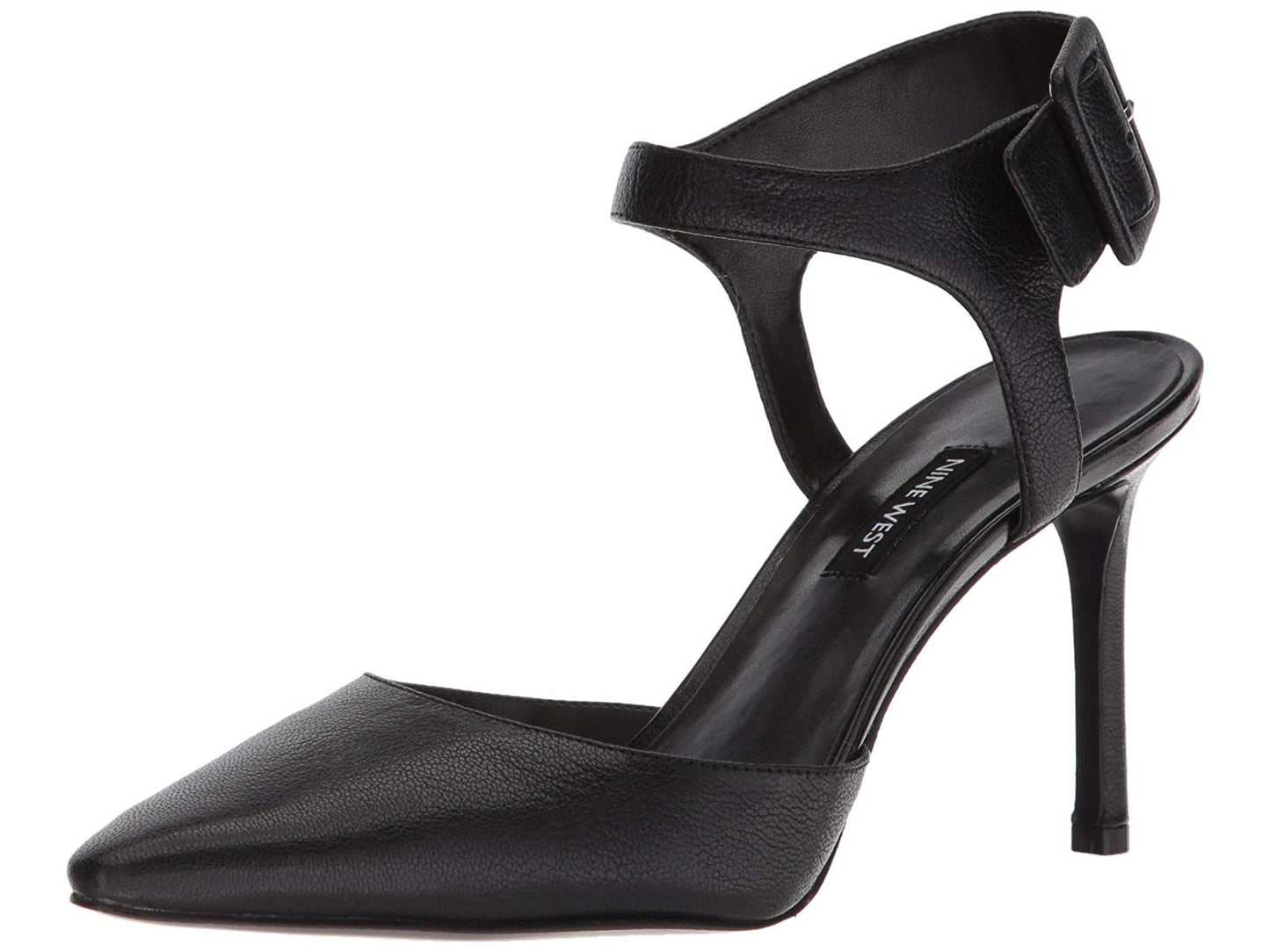 Nine West Elisabeti Couro Feminino com Tira no Tornozelo Preto Tamanho 8 M