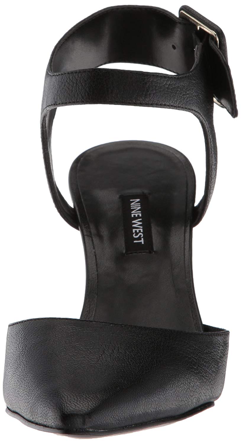 Nine West Elisabeti Couro Feminino com Tira no Tornozelo Preto Tamanho 8 M