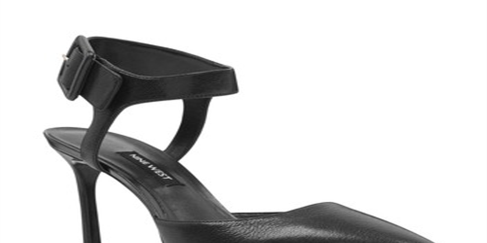 Nine West Elisabeti Couro Feminino com Tira no Tornozelo Preto Tamanho 8 M