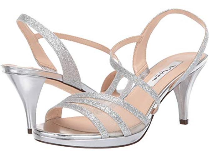 Sandália feminina Nina Nazima Mesh, prata, tamanho 8 M