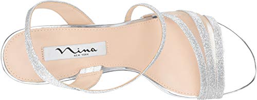 Sandália feminina Nina Nazima Mesh, prata, tamanho 8 M