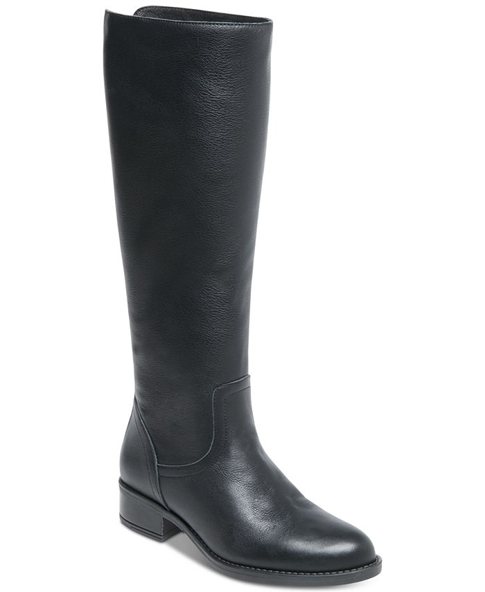 Steve Madden Jasper Leather Almond Toe Joelho Alto Feminino Preto Tamanho 7 M