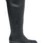 Steve Madden Jasper Leather Almond Toe Joelho Alto Feminino Preto Tamanho 7 M